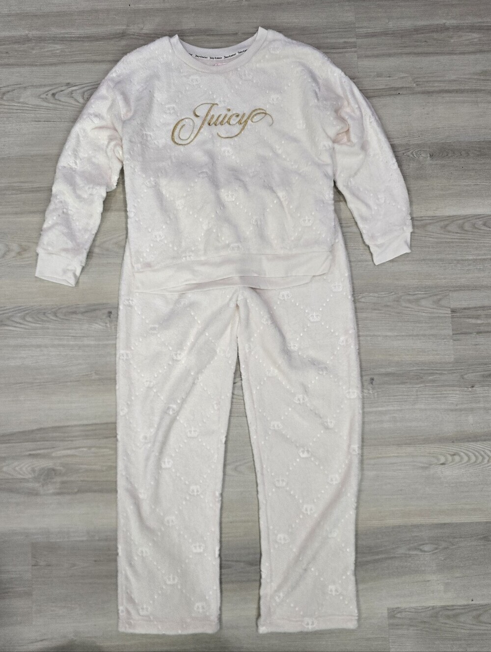 Juicy Couture Velour Soft Fleece Lounge Set Straight Leg Size XL NWOT